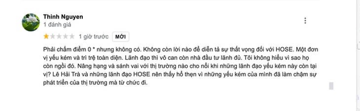 Sàn HoSE gánh bão đánh giá 1 sao, nhà đầu tư tố lãnh đạo trốn trách nhiệm - Ảnh 4.