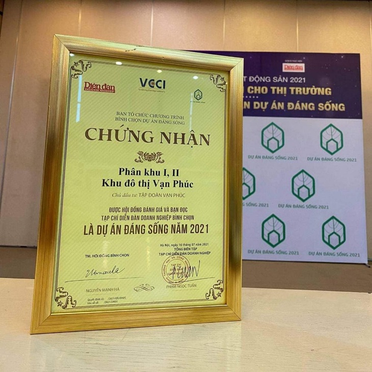 Van Phuc City nhận giải thưởng Dự án đáng sống 2021 - Ảnh 2.