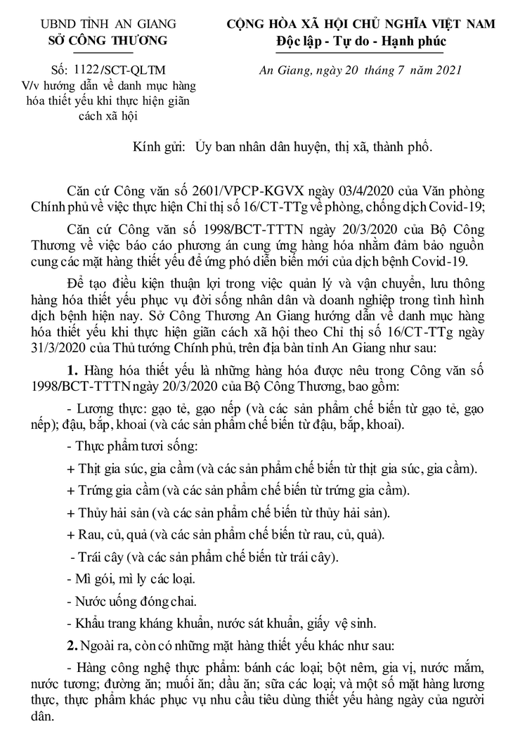 Nhiều tranh cãi, các tỉnh miền Tây ra văn bản hướng dẫn về hàng thiết yếu - Ảnh 5.