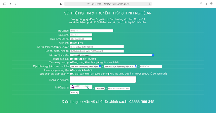Nghệ An mở cổng điện tử cho bà con đang ở các tỉnh phía Nam đăng ký về quê - Ảnh 2.