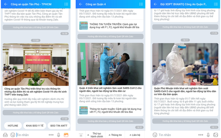 TP.HCM: Người dân nhiều quận được thông báo qua Zalo lấy mẫu xét nghiệm - Ảnh 1.