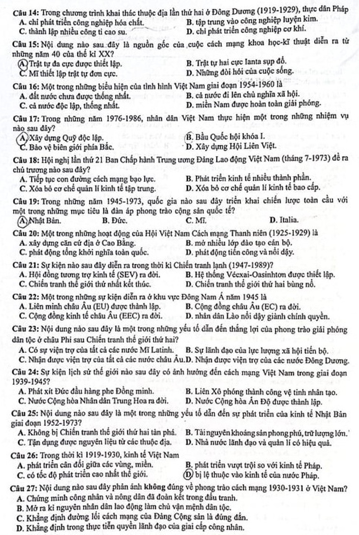 Bài giải gợi ý môn lịch sử kỳ thi tốt nghiệp THPT 2021 - Ảnh 3.