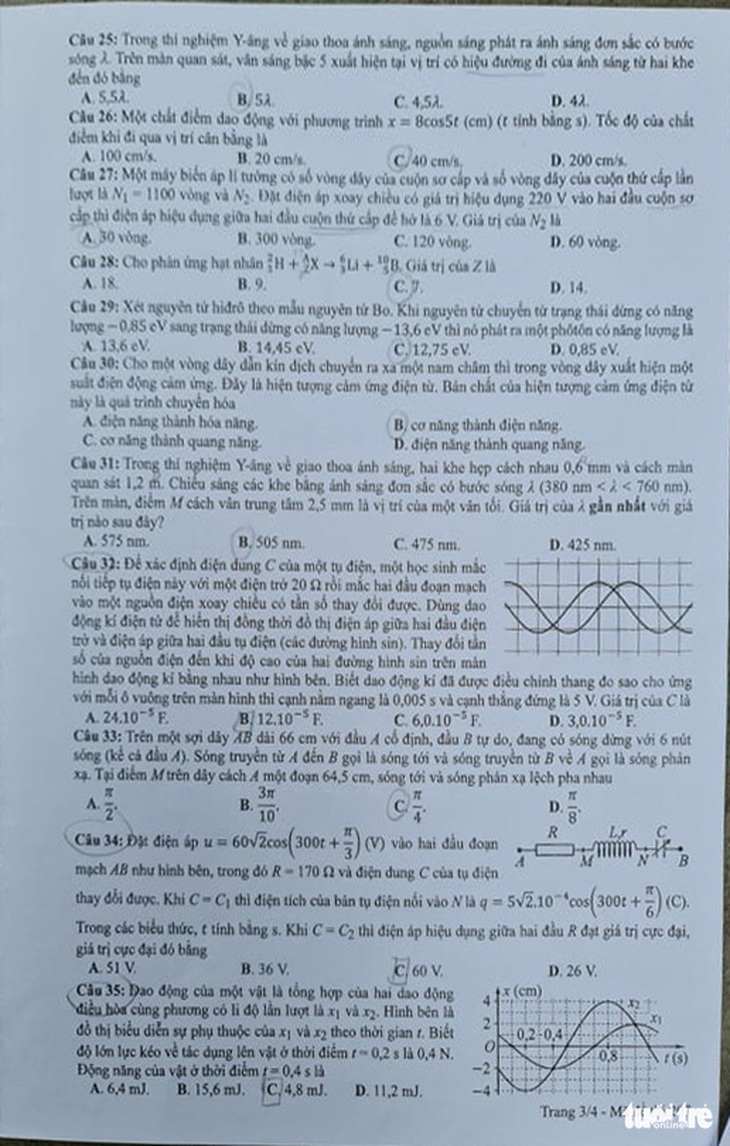 Đề và bài giải môn vật lý thi tốt nghiệp THPT 2021 - Ảnh 4.