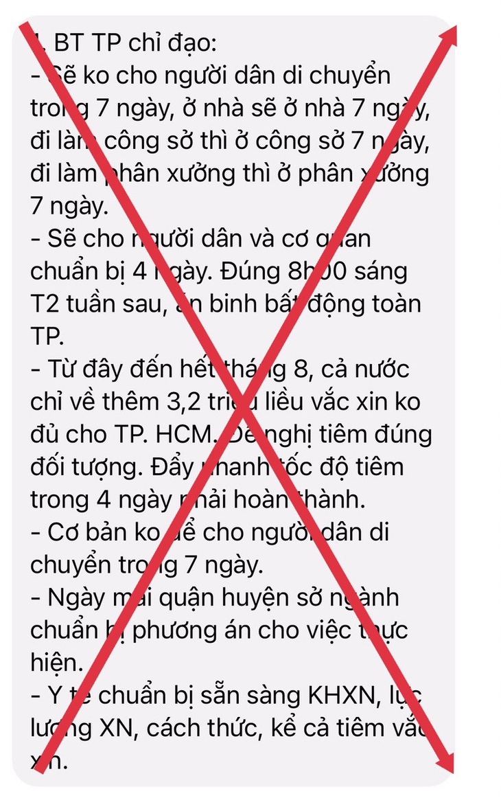 Ban chỉ đạo phòng, chống dịch TP.HCM bác thông tin không cho người dân di chuyển trong 7 ngày - Ảnh 1.