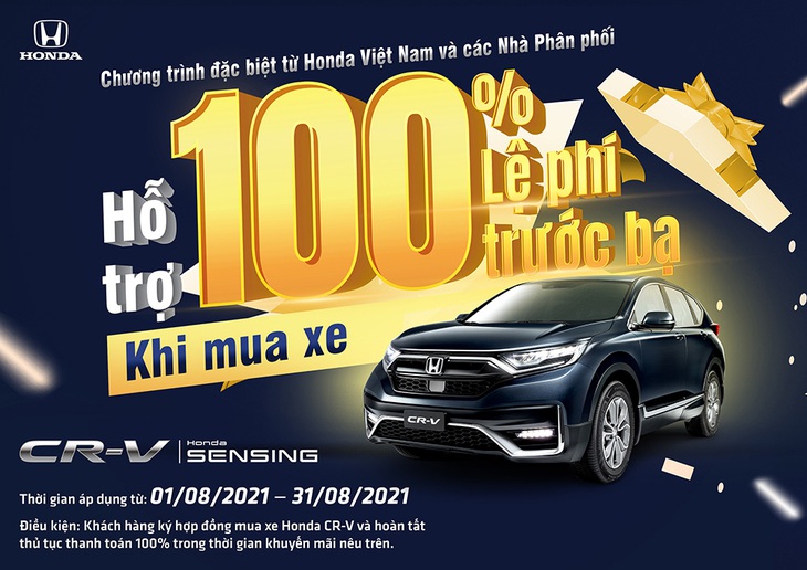 Nhận ngay ưu đãi 100% lệ phí trước bạ khi mua Honda CR-V trong tháng 8-2021 - Ảnh 1.