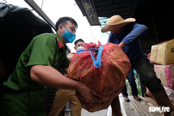 Nông dân và Công an Đà Lạt thu hoạch, sơ chế rau gửi tặng bà con TP.HCM - Ảnh 2.