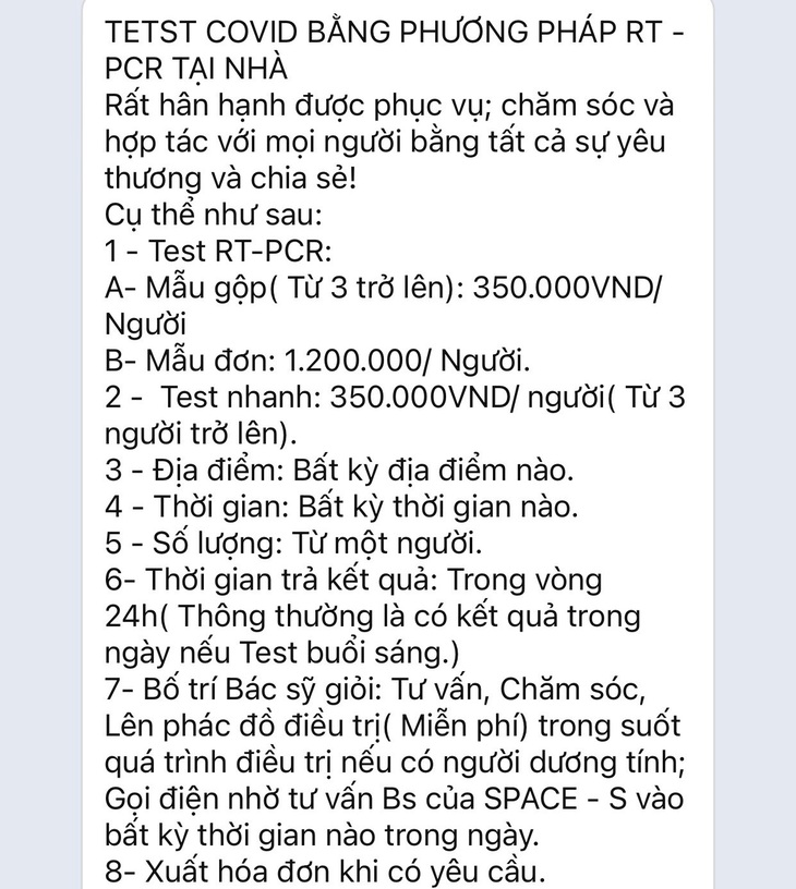 Xưng là nhân viên bệnh viện đến tận nhà xét nghiệm, thu phí 350.000-1,2 triệu đồng - Ảnh 2.