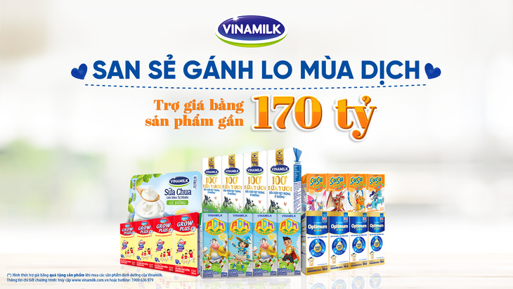 Vinamilk trợ giá mùa dịch bằng cách hỗ trợ quà tặng gần 170 tỉ đồng - Ảnh 1.