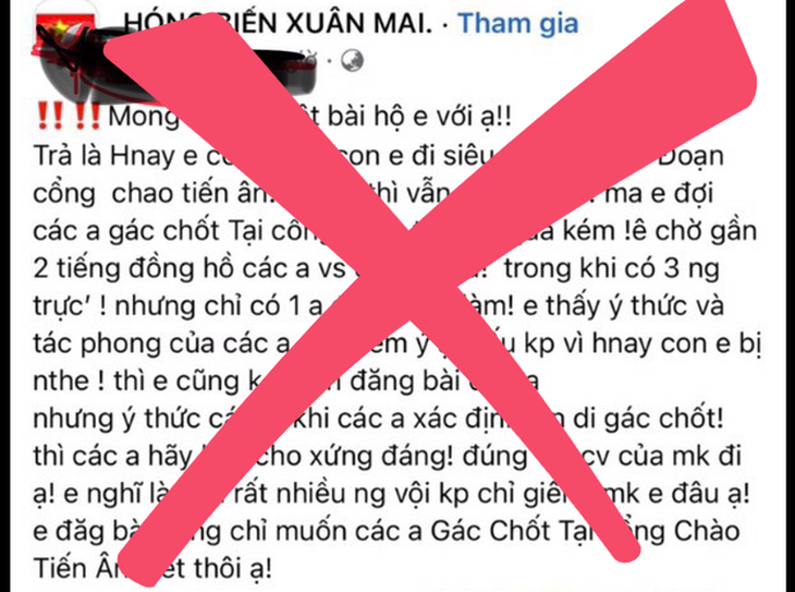 Bịa tin chờ 2 tiếng mới được qua chốt kiểm soát COVID-19, người phụ nữ bị phạt 10 triệu - Ảnh 1.