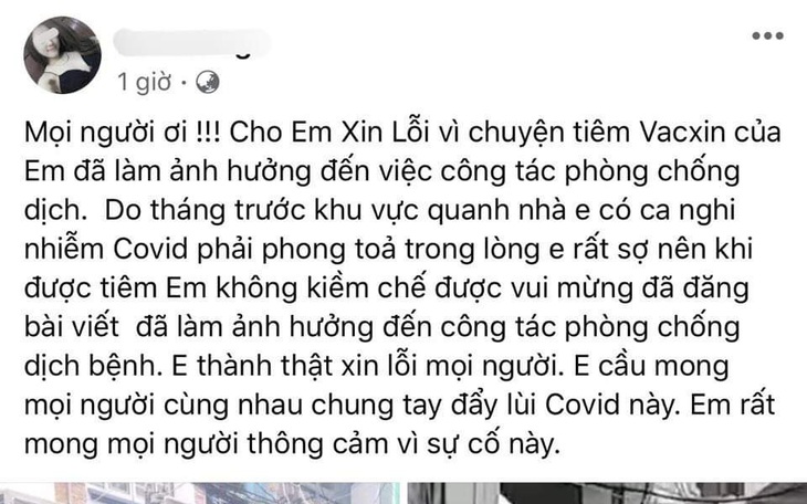 Cô gái khoe tiêm 2 mũi vắc xin nhờ 