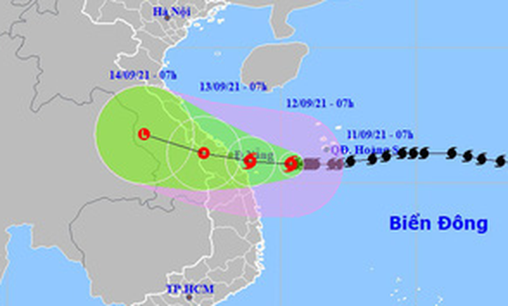 Bão số 5 hướng vào Quảng Trị - Quảng Nam, Đà Nẵng có thể mưa cực lớn trên 350mm - Ảnh 1.