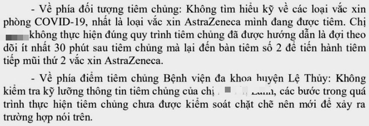 Vụ giáo viên tiêm liền 2 mũi vắc xin trong 10 phút: Cô giáo và nhân viên y tế đều có lỗi - Ảnh 1.