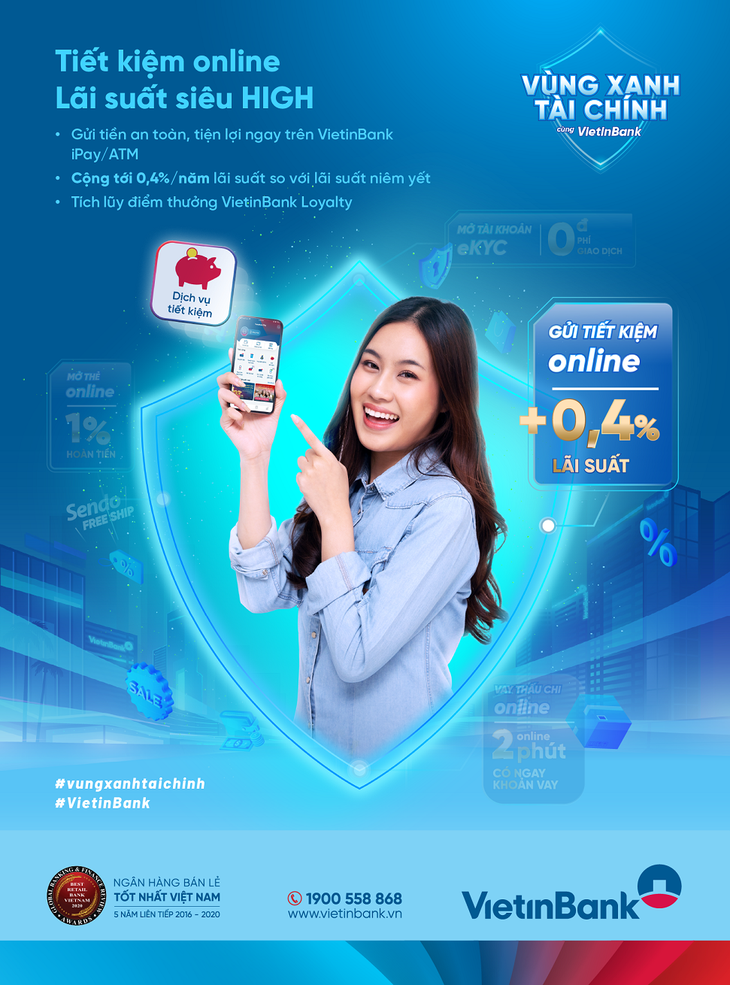 Gửi tiết kiệm online, lãi suất được cộng thêm tới 0,4% - Ảnh 1.