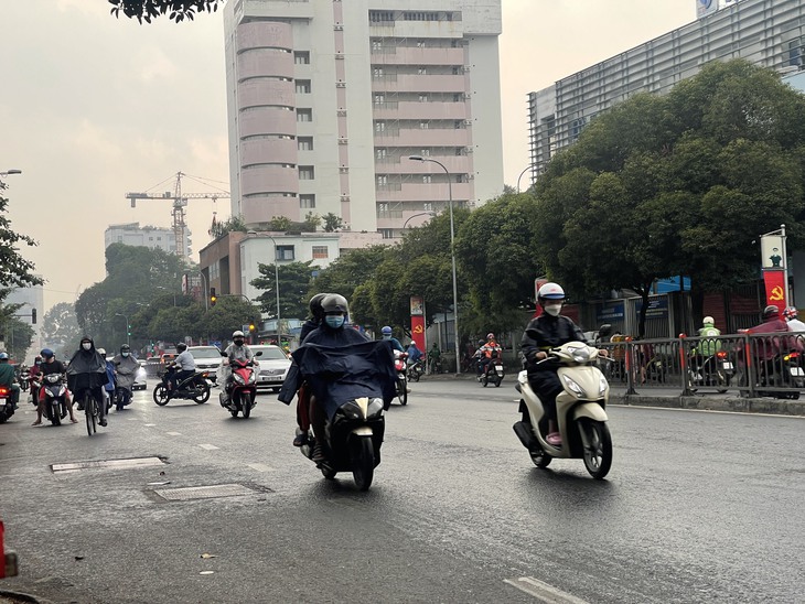 Chiều 26-1 TP.HCM bỗng nhiên mưa rào, người bán mai, cúc, đào lo lắng - Ảnh 1.