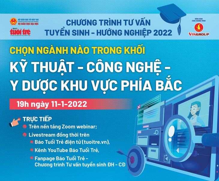 19h tối 11-1: Tư vấn Chọn ngành nào trong khối kỹ thuật - công nghệ - y dược khu vực phía Bắc - Ảnh 1.