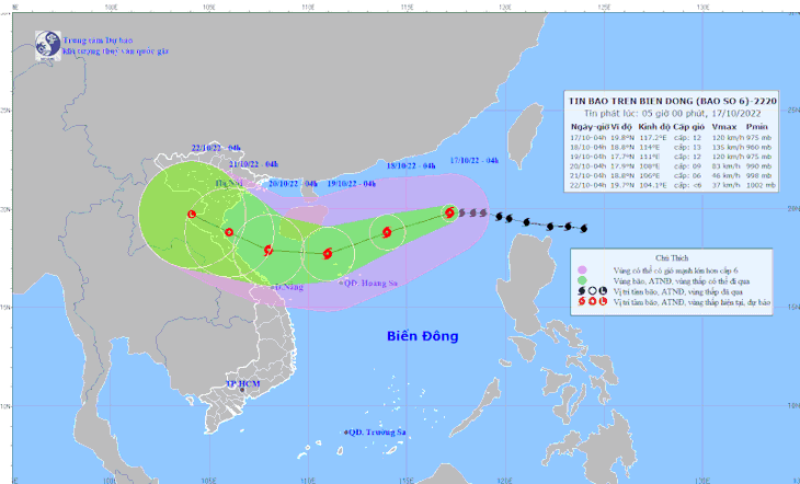 Bão số 6 mạnh cấp 11-12 và có khả năng mạnh thêm, gần tâm bão sóng biển dâng 8-10m - Ảnh 1.