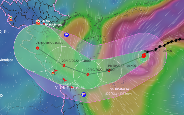 Bão số 6 mạnh cấp 12-13, giật cấp 15, ngày 20-10 tâm bão rất gần Quảng Bình, Hà Tĩnh