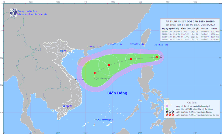 Áp thấp nhiệt đới ngoài khơi Philippines hướng vào Biển Đông - Ảnh 1.