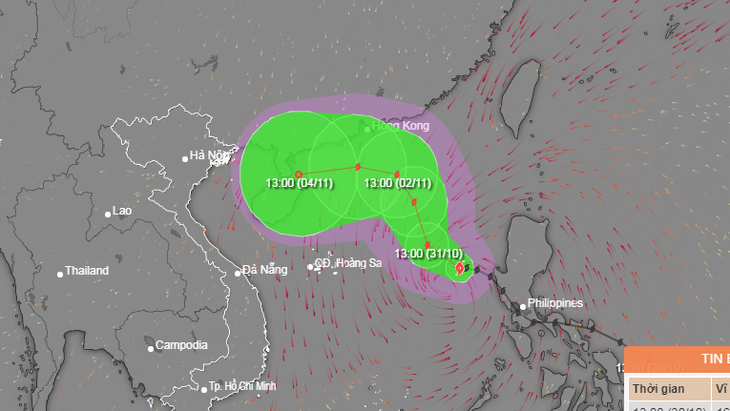 Bão Nalgae có thể mạnh cấp 12, liên tục đổi hướng trên Biển Đông - Ảnh 1.