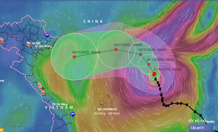 Bão số 7 đang ở giai đoạn mạnh nhất, cách Hoàng Sa 570km - Ảnh 1.