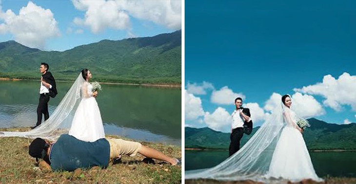 Hậu trường ảnh cưới khiến nhiều người ngã ngửa (P2) - Ảnh 3. Hậu trường ảnh cưới khiến nhiều người ngã ngửa (P2) - Ảnh 3.