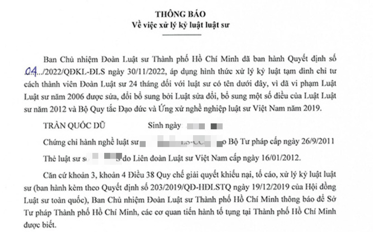 Kỷ luật luật sư bảo vệ bị hại vụ tịnh thất Bồng Lai rồi lại bào chữa cho bị cáo - Ảnh 1.