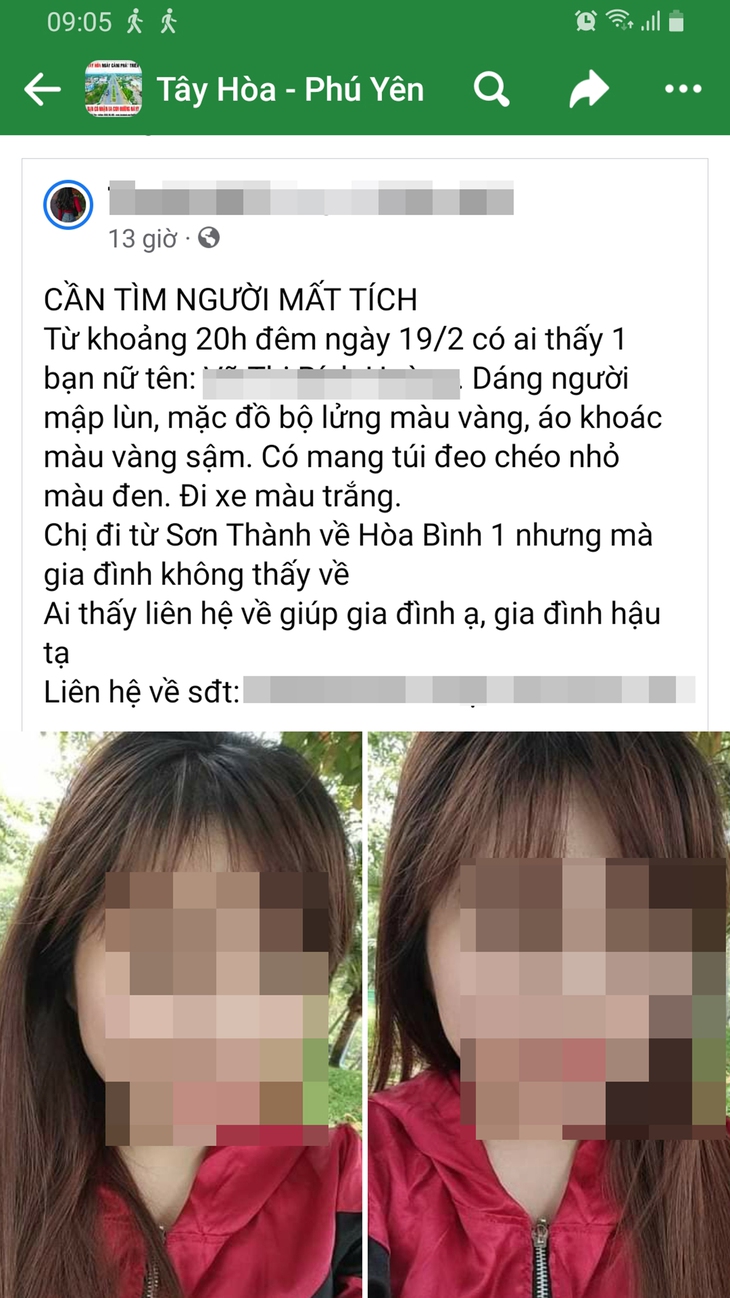 Thi thể dưới mương nước là cô gái mất tích gia đình đăng tin trên mạng - Ảnh 2.