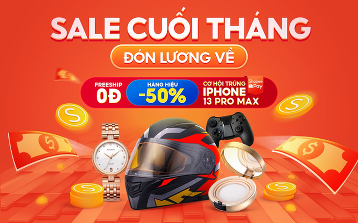 Săn "sale" chính hãng đón lương về, nhận thêm cơ hội trúng iPhone 13 Pro Max tại Shopee