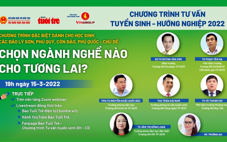 Tối 15-3: Chương trình tư vấn đặc biệt dành cho học sinh 4 đảo