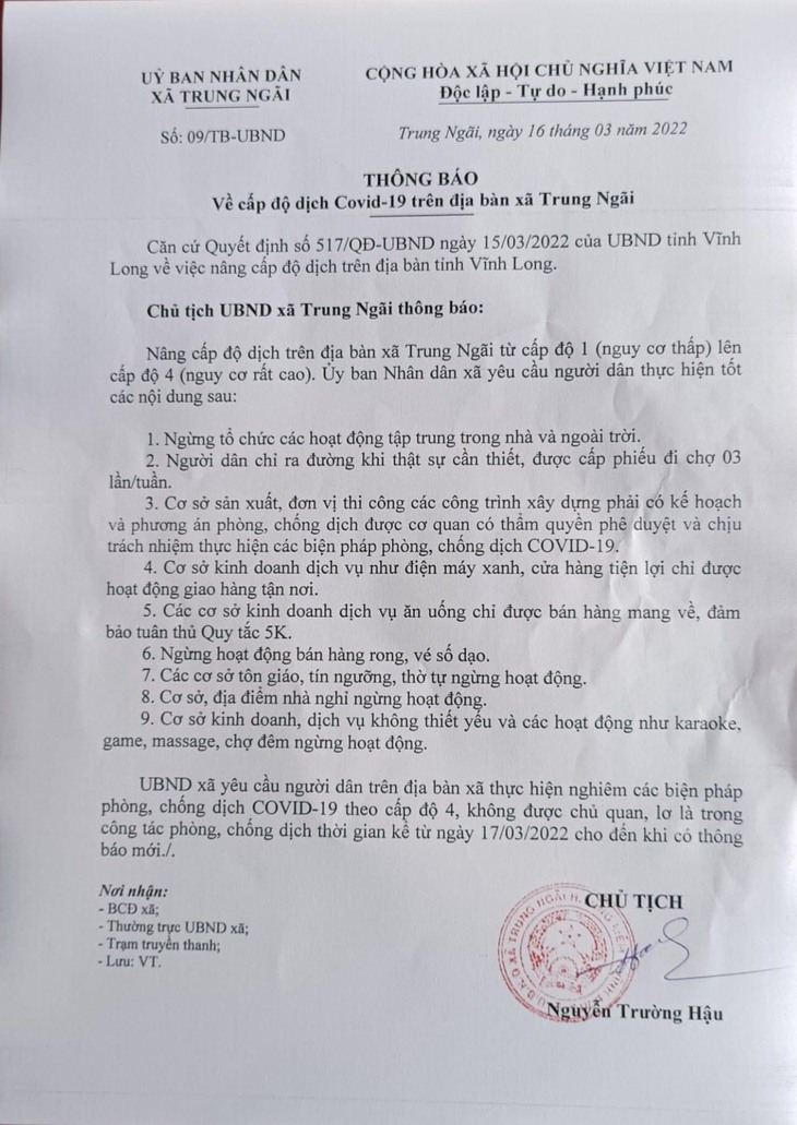 Trung Ngãi chống dịch gắt hơn Vũng Liêm: cơ sở tôn giáo ngưng hoạt động, phát phiếu đi chợ - Ảnh 1.