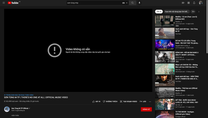 Sơn Tùng M-TP xin lỗi, MV There’s no one at all chỉ ngưng phát hành tại Việt Nam - Ảnh 1.
