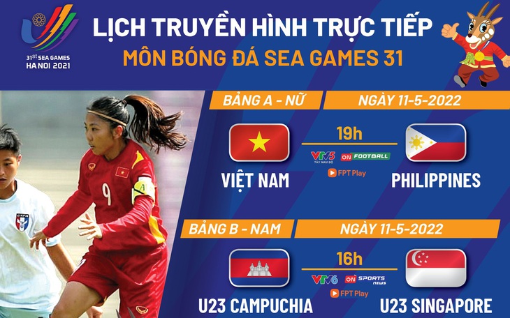 Lịch trực tiếp bóng đá SEA Games 31: Tuyển nữ Việt Nam - Philippines