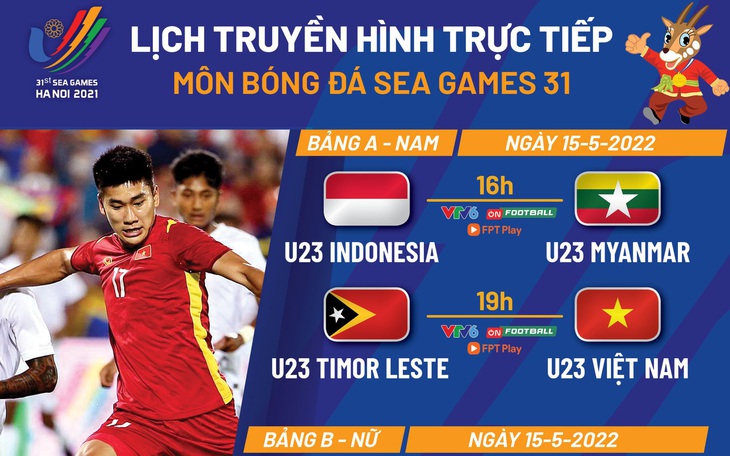 Lịch trực tiếp bóng đá SEA Games 31: U23 Việt Nam - U23 Timor Leste; biết đối thủ tuyển nữ Việt Nam