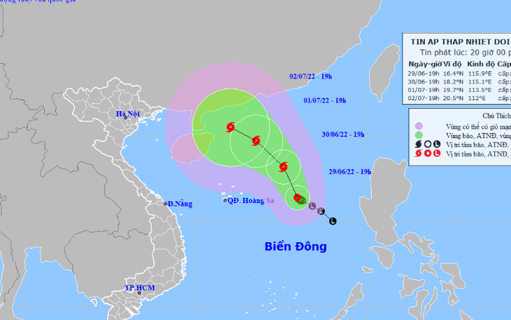 Áp thấp nhiệt đới diễn biến phức tạp, dự báo hướng di chuyển rất rộng