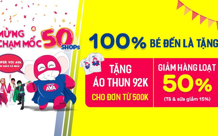 AVAKids mở tiệc sale khủng mừng cột mốc 50 cửa hàng: gì cũng giảm, đến là có quà!