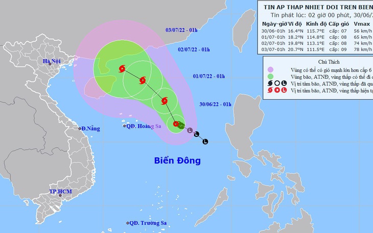 Thời tiết hôm nay 30-6: Áp thấp nhiệt đới mạnh lên thành bão, dự báo liên tục đổi hướng