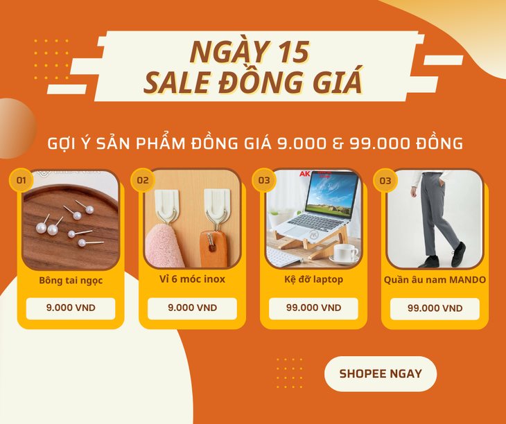 Mua sắm hàng hiệu giá tốt với ưu đãi miễn phí vận chuyển hấp dẫn tại Ngày 15 Sale Đồng Giá - Ảnh 3.