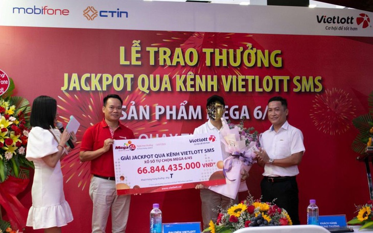 Thuê bao Mobifone đến từ Bình Định trúng Jackpot hơn 66,8 tỷ đồng qua Vietlott SMS