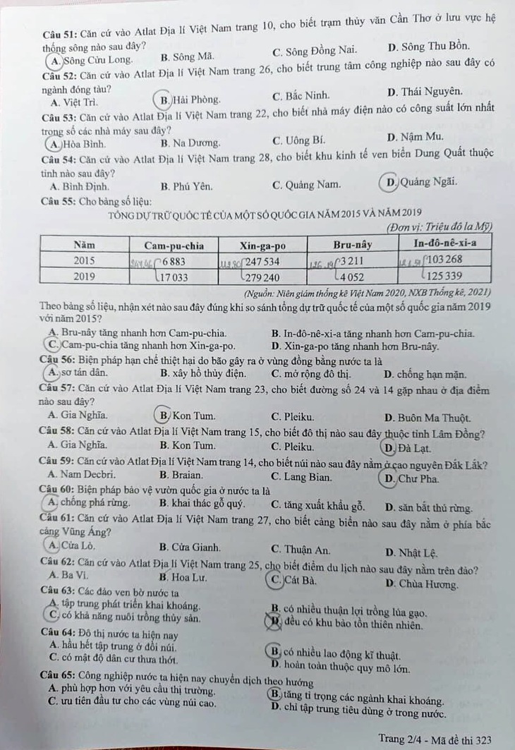 Đề thi địa lý kỳ thi tốt nghiệp THPT 2022 - Ảnh 2.