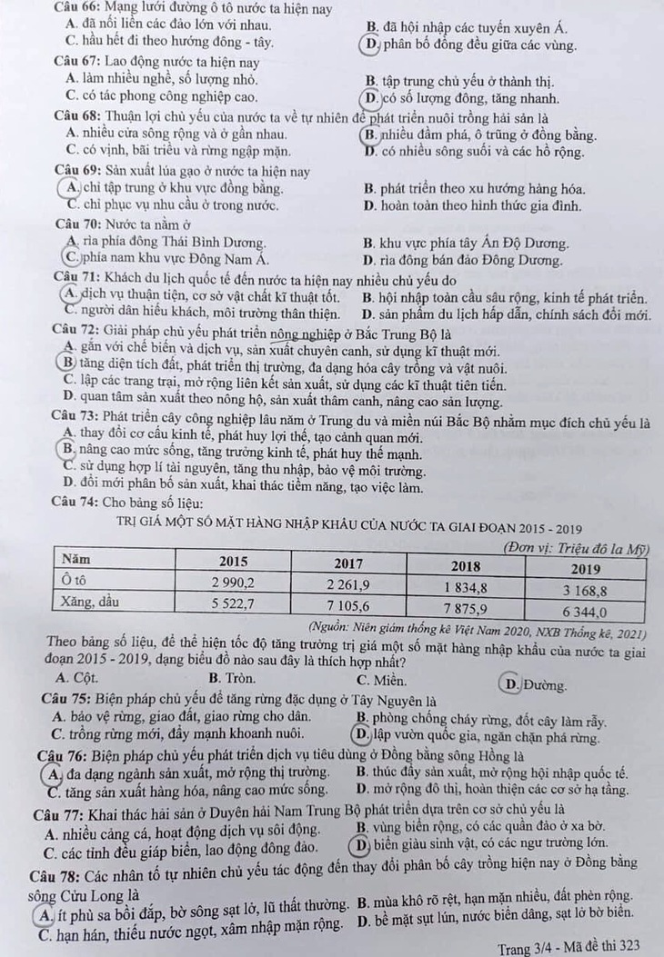 Đề thi địa lý kỳ thi tốt nghiệp THPT 2022 - Ảnh 3.