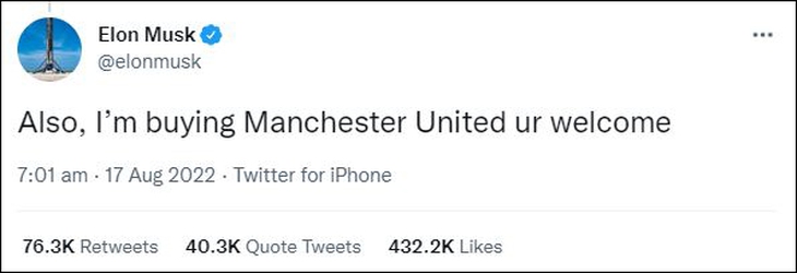 Elon Musk đòi mua Manchester United - Ảnh 1.