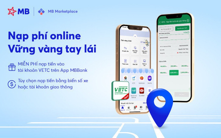 Miễn phí nạp tiền vào tài khoản giao thông VETC với App MBBank