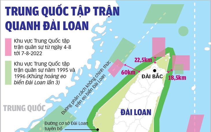 Vì sao Trung Quốc chọn 6 khu vực quanh Đài Loan để tập trận?