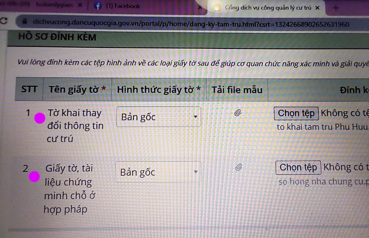 Đăng ký cư trú trực tuyến vẫn khổ - Ảnh 1.