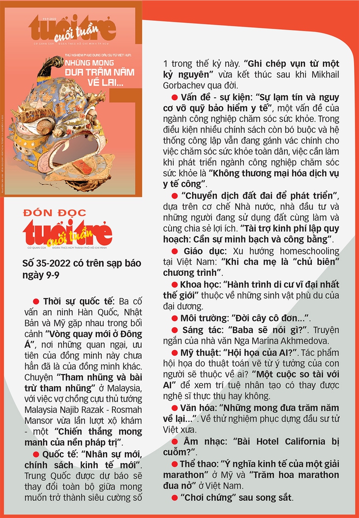Tuổi Trẻ Cuối Tuần số 35-2022: Những mong đưa trăm năm về lại... - Ảnh 2.