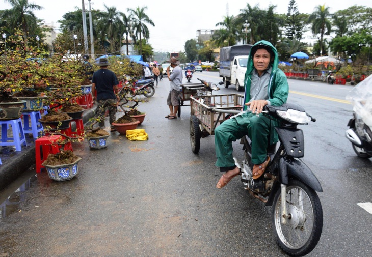 Mưa gió liên tục, chợ hoa Tết Quảng Ngãi đìu hiu - Ảnh 6. Mưa gió liên tục, chợ hoa Tết Quảng Ngãi đìu hiu - Ảnh 6.
