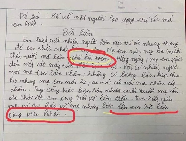 Bài văn tả mẹ làm kế toán khiến dân mạng cười ngất - Ảnh 1.