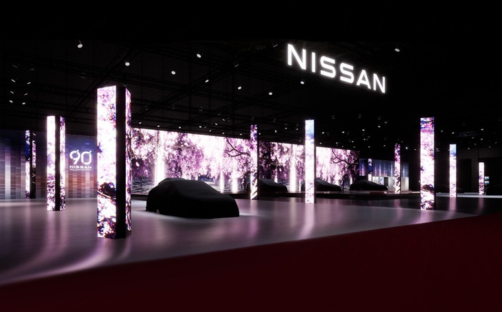 Gian hàng Nissan tại Japan Mobility Show 2023 có 2 chủ đề chính là xe điện và xe thể thao - Ảnh: Nissan