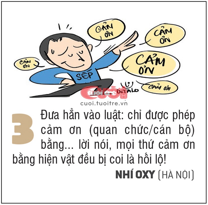 Đưa hẳn vào luật: chỉ được phép cảm ơn bằng... lời nói