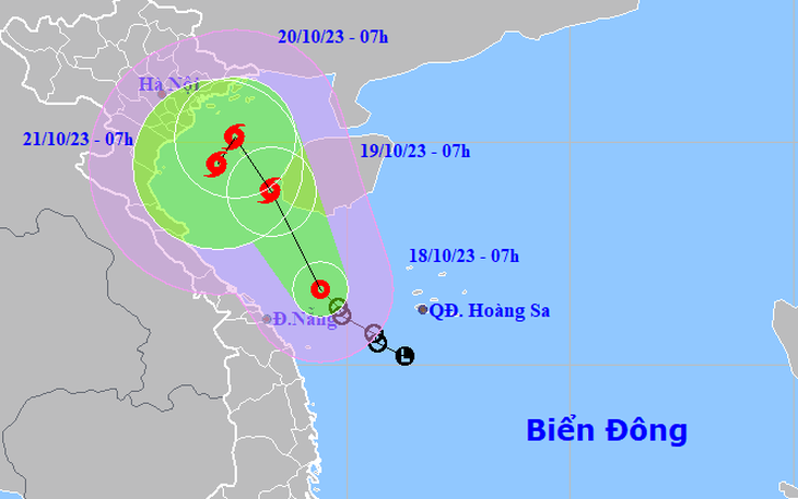 Áp thấp nhiệt đới mạnh lên thành bão, cơn bão số 5, hướng vào vịnh Bắc Bộ